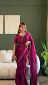 Elegant Space Silk Saree - Radiant Zarkan Diamond Work for Festive Wear