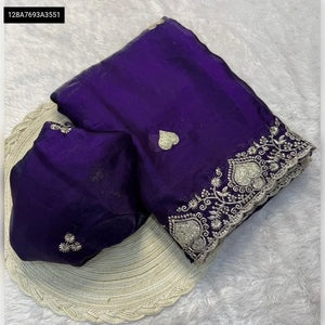 Elegant Space Silk Saree - Sequin Work for Festive Glamour