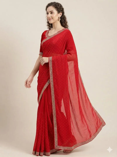 Elegant Space Silk Saree with Luxe Zarkan Diamond Work for Festive Celebrations