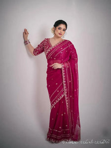 Elegant Space Silk Saree - Zari & Sequin Embroidery for Women