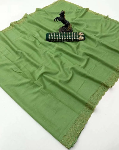 Elegant Star Georgette Saree with Heavy Beads Work Blouse - Festive Wear for Women