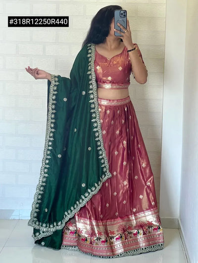 Elegant Stitched Lehenga Choli - Paithani Weave for Weddings