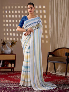 Elegant Striped Monsoon Saree - Festive Wear for Women