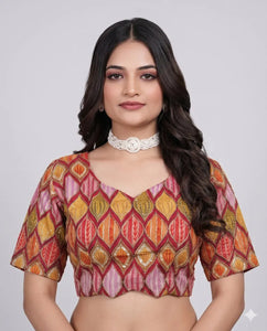 Elegant Sweetheart Neck Embroidered Blouse - Festive Wear
