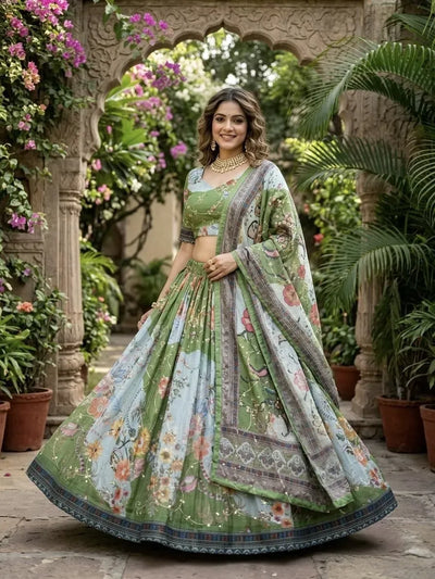 Elegant Tabby Silk Lehenga Choli - Festive Wear for Women