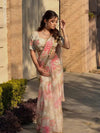Elegant Tabby Silk Saree - Handwork Sequins & Mirror Work for Women | Party Wear