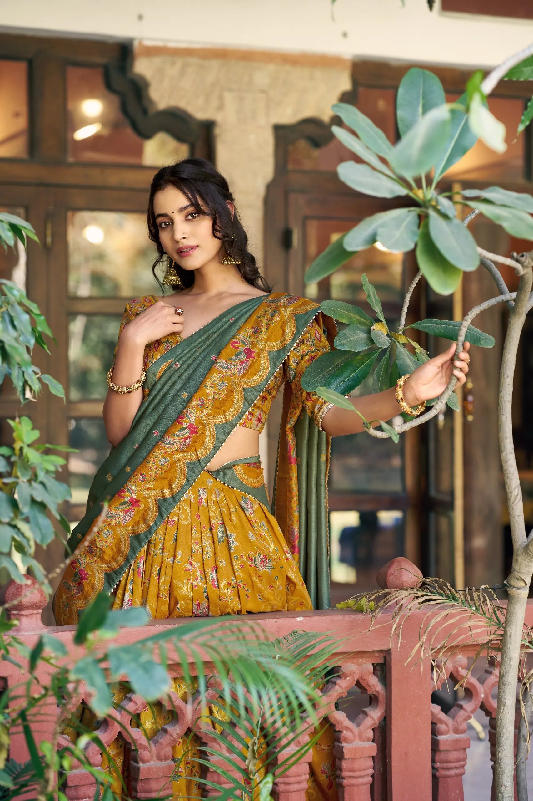 Designer Lehenga for Wedding - Mustard Tasar Silk | TRENDBUY – TREND BUY