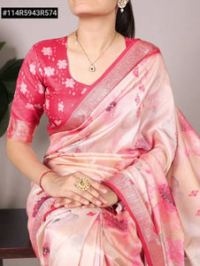 Elegant Tasar Viscose Saree - Floral Printed for Festive & Spring Wear