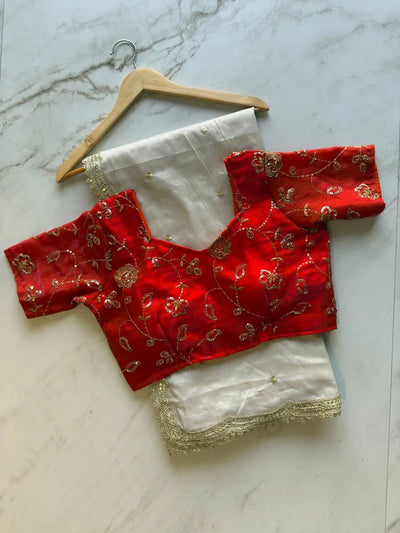 Elegant Tissue Silk Saree - Designer Embroidery for Party Wear