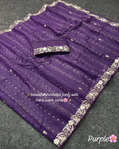 Elegant Tissue Silk Saree with Embroidered Blouse - Festive Wear for Women