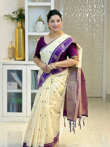 Elegant Traditional Cotton Saree - Festive Wear for Women