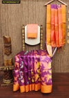 Exclusive Handcrafted Floral Jal Tussar Silk Saree with Contrast Zari Border for Festive Celebrations