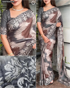 Elegant Tusser Cotton Saree - Multi-Thread Digital Print Festive Wear
