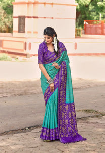 Elegant Tusser Handloom Silk Saree - Luxurious Drape for Festive Wear