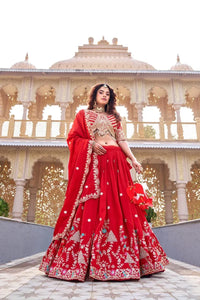 Elegant Vichitra Embroidery Lehenga Set - Heavy Sequence Party Wear for Women