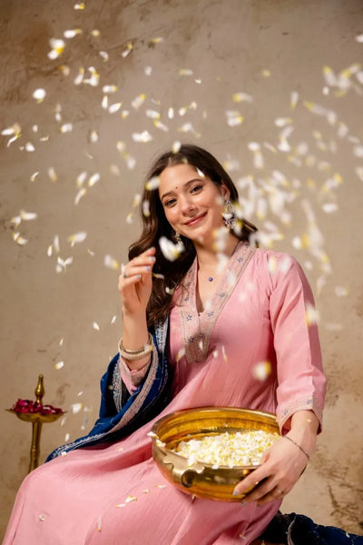 Elegant Vichitra Silk Anarkali Kurti Set for Women
