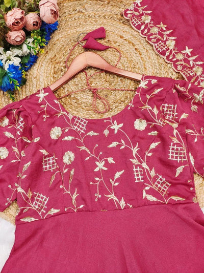 Elegant Vichitra Silk Anarkali Suit - Embroidered Festive Wear | S-XXL