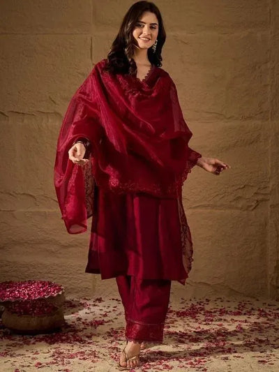 Elegant Vichitra Silk Kurta Set - Party Wear with Georgette Dupatta for Women
