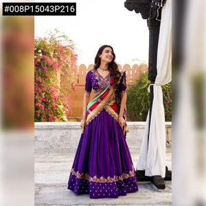 Elegant Vichitra Silk Lehenga Choli - Embroidered Festive Wear for Women