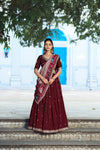 Elegant Vichitra Silk Lehenga Choli Set with Ikkat Dupatta for Festive Weddings
