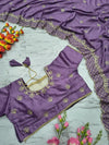 Elegant Vichitra Silk Saree - Embroidered & Sequined for Parties