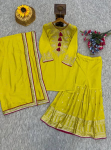 Elegant Vichitra Silk Sharara Set - Sequence Work for Women