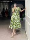 Elegant Vichritra Silk Floral Frock - Festive Wear for Women