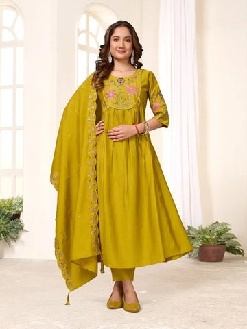 Elegant Viscose Anarkali Set - Multi Embroidery for Festive Wear | M-3XL