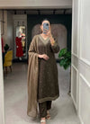 Elegant Viscose Gaji Silk Kurta Set with Shimmer Dupatta for Festive Prep