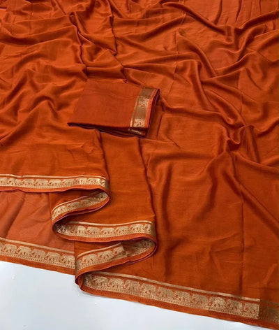 Elegant Viscose Georgette Crepe Saree with Running Blouse for Festive Wear