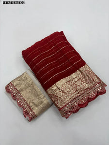 Elegant Viscose Georgette Saree - Designer Embroidery for Party Wear