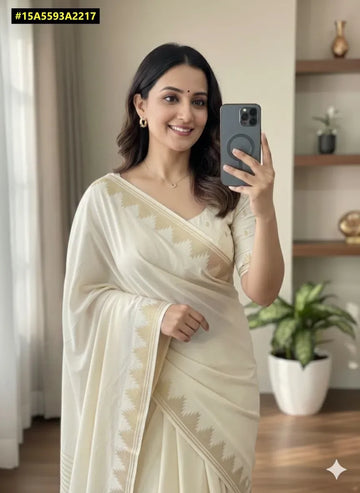 Elegant Viscose Georgette Saree - Graceful Drape for Festive Events