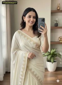 Elegant Viscose Georgette Saree - Graceful Drape for Festive Events