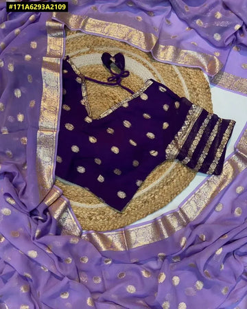 Elegant Viscose Georgette Saree - Stitched Blouse for Festive & Party Wear