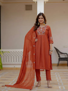 Elegant Viscose Kurti Set - Multi Embroidery for Festive Wear