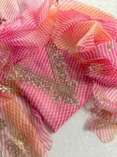 Elegant Viscose Organza Kurta Set - Zardogi Handwork & Gota Patti