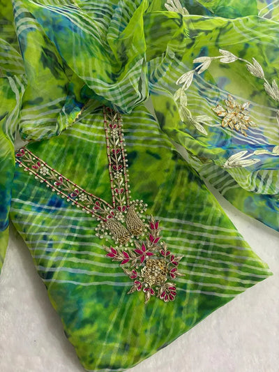 Elegant Viscose Organza Kurta Set - Zardogi Handwork & Gota Patti