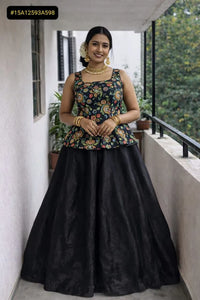 Elegant Viscose Satin Position Print Lehenga - Full Stitched Festive & Party Wear for Women