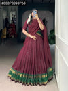 Elegant Zari Weaving Chanderi Lehenga Choli - 4 Meter Flair for Festive Wear