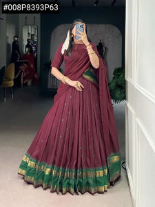 Elegant Zari Weaving Chanderi Lehenga Choli - 4 Meter Flair for Festive Wear