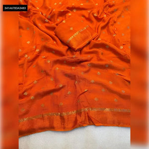 Elegant Zari Weaving Chinnon Saree - Soft Fabric for Festive Occasions
