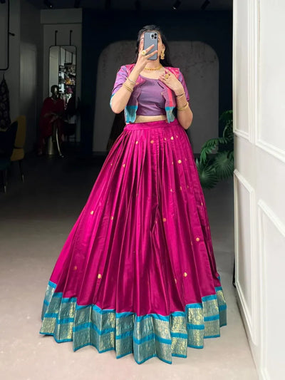 Elegant Zari Weaving Lehenga - Full Flair Festive Wear for Women