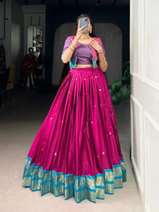 Elegant Zari Weaving Lehenga - Full Flair Festive Wear for Women