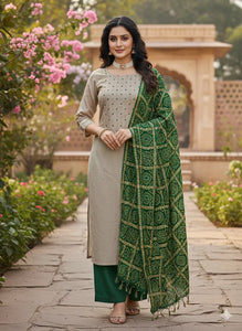 Elegant Zora Silks Suit Set - Embroidered Festive Wear for Women