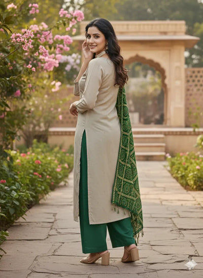 Elegant Zora Silks Suit Set - Embroidered Festive Wear for Women