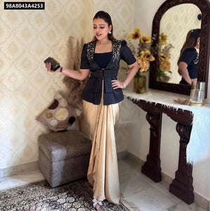 Embroidered Blazer Dhoti Set for Women | Festive & Party Wear