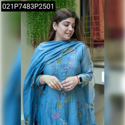 Embroidered Chanderi Cotton Suit Set for Women | Ethnic Wear