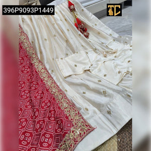 Embroidered Chinnon Silk Lehenga Set for Women | Festive Wear