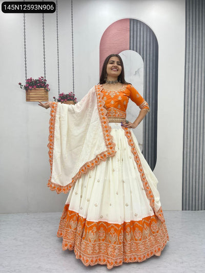 Embroidered Chinon Lehenga Choli for Women | Festive Wear