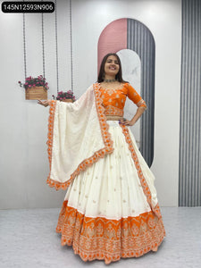 Embroidered Chinon Lehenga Choli for Women | Festive Wear